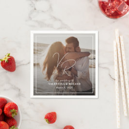 Valentina写真モダン結婚の スタンダードカクテルナプキン