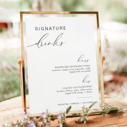 VALENTINA彼と彼女の署名ドリンクカクテル ポスター