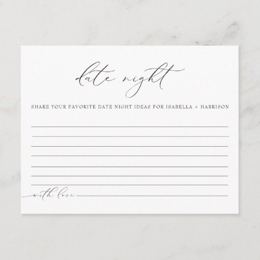 VALENTINA エレガントミニマル Date Nightアイディア エンクロージャーカード (正面)