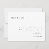 VALENTINA クラシックスクリプト 既婚の花嫁介添人 依頼 招待状 (正面)