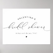 VALENTINA モダン・エレガントな筆記体 結婚式前夜のパーティー ポスター (正面)