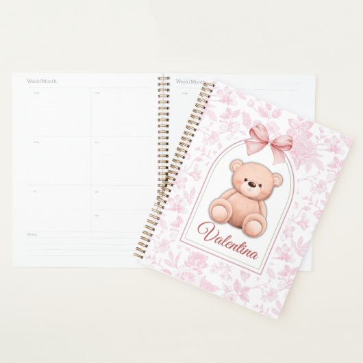 Valentina | Custom Pink Teddy Bear Nursery Design  プランナー手帳 (ディスプレー)