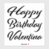 Valentina Name Vorname black Sticker Geburtstag シール (シート)