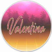 Valentina Vorname Name pink Aufkleber Sticker シール (正面)