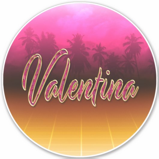 Valentina Vorname Name pink Aufkleber Sticker シール (正面)