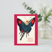 Valentineヴィンテージの蝶女性 シーズンポストカード (スタンド正面)