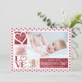 Valentine 3 Photo Collage LOVE XOXO Hearts シーズンカード (スタンド正面)