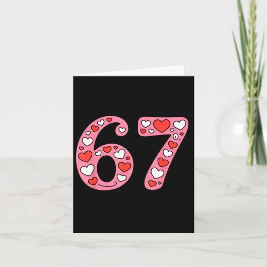 Valentine 67 Meme Six Seven Cute Gen Alpha  カード (正面)