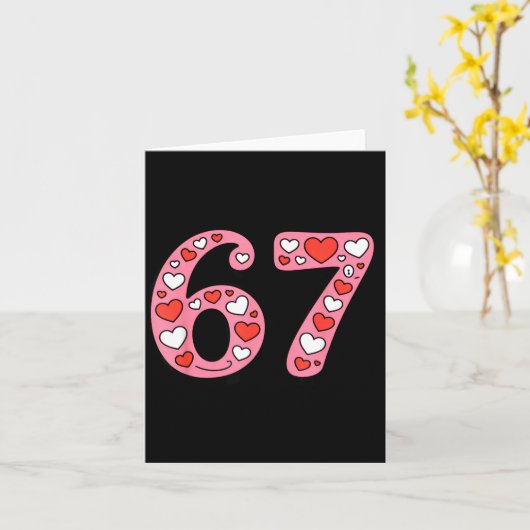 Valentine 67 Meme Six Seven Cute Gen Alpha  カード (黄色い花)