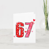 Valentine 67 Six Seven Funny Saying Viral Meme カード (正面)