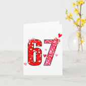 Valentine 67 Six Seven Funny Saying Viral Meme  カード (黄色い花)