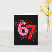 Valentine 67 Six Seven Heart Coquette Bow Valentin カード (黄色い花)