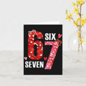 Valentine 67 Six Seven Rose Hearts Bow Valentine’s カード (黄色い花)