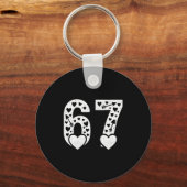 Valentine 6-7 Fun 67 Number 6-7 6 7 Valentine Six  キーホルダー (正面)