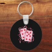 Valentine 6 7 Valentines Day Matching Couple Heart キーホルダー (正面)