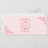 Valentine Airplane Boarding Pass Save The Date 招待状 (裏面)