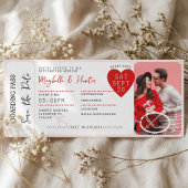 Valentine Airplane Boarding Pass Save The Date 招待状