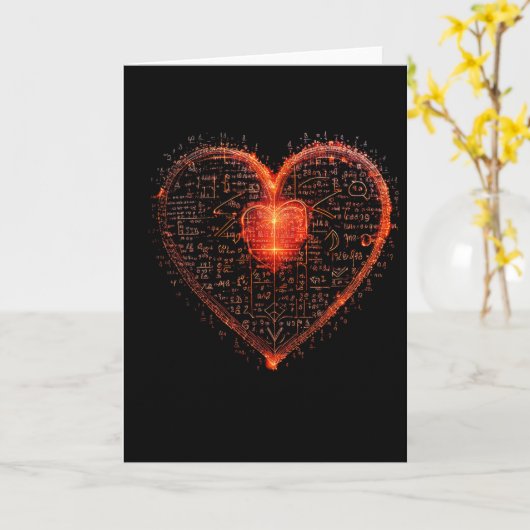 Valentine Algebra, Math, Physics, Chemistry Heart  カード (黄色い花)