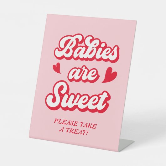 Valentine Baby Shower Babies is Sweet Favor 台座サイン (正面)