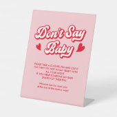 Valentine Baby Shower Don't Say Baby Game 台座サイン (正面)
