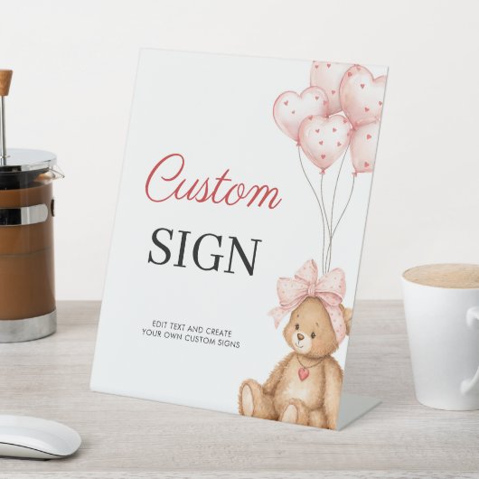 Valentine Baby Shower Pedestal Custom 台座サイン (インサイチュ)