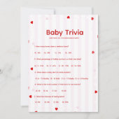 Valentine Baby trivia Baby shower game Card 招待状 (正面)