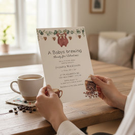 Valentine "Babys Brewing" Coffee Themed Invite 招待状