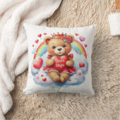 Valentine Bear Throw Pillow クッション (ブランケット)