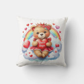 Valentine Bear Throw Pillow クッション (正面)