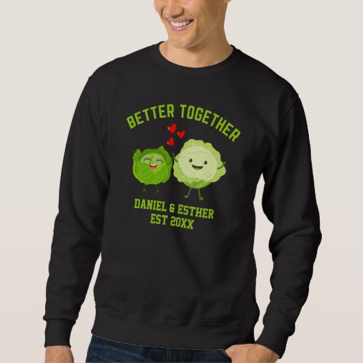 Valentine BETTER TOGETHER Cute Cabbage Couples スウェットシャツ (正面)