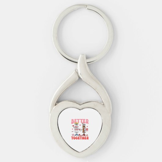 Valentine Better Together Nurse Pink Bow Modern De キーホルダー (正面)