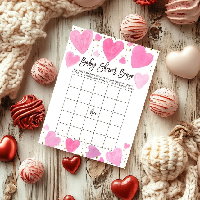 Valentine bingo baby shower game card (クリエイターアップロード済み)