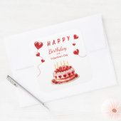 Valentine Birthday Cake スクエアシール (封筒)