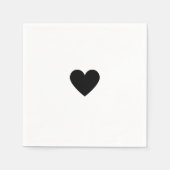 Valentine Black Heart スタンダードカクテルナプキン (正面)