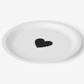 Valentine Black Heart ペーパープレート (アングル)