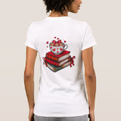Valentine Books and Coffee PNG bookish Tシャツ (裏面)