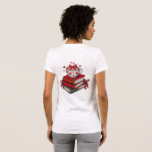 Valentine Books and Coffee PNG bookish Tシャツ (裏面フル)
