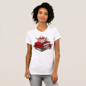 Valentine Books and Coffee PNG bookish Tシャツ (正面フル)