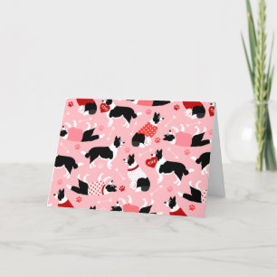 Valentine Border Collie Pattern シーズンカード