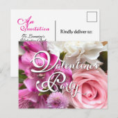 Valentine Bouquet Party Postcard ポストカード (正面/裏面)