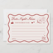 Valentine Bridal Shower Date Night Ideas Card 招待状 (正面)