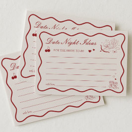 Valentine Bridal Shower Date Night Ideas Card 招待状