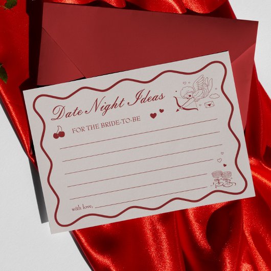 Valentine Bridal Shower Date Night Ideas Card 招待状