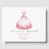 Valentine Bridal Shower Whimsical Hearts Dress Art ゲストブック (正面)