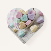 Valentine Candy SweetHearts adorable Heart shaped ノートブック (正面)
