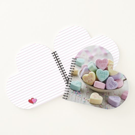 Valentine Candy SweetHearts adorable Heart shaped ノートブック (内部)