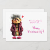 Valentine Card with Funny Love Pun Cartoon Food シーズンカード (正面/裏面)