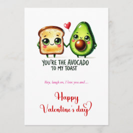 Valentine Card with Funny Love Pun Cartoon Food シーズンカード