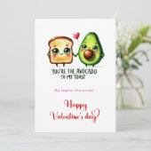 Valentine Card with Funny Love Pun Cartoon Food シーズンカード (スタンド正面)