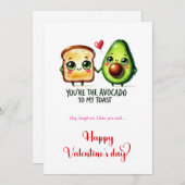 Valentine Card with Funny Love Pun Cartoon Food シーズンカード (正面/裏面)